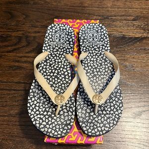 Navy Tory Burch Flip Flops